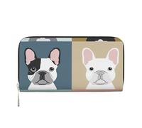 pvinnk Cartera de mano de cuero elegante con estampado de bulldog francés, para mujer, grande, casual, lista para viajar, Negro -, Talla única, Arte