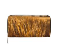 pvinnk Cartera de mano de cuero elegante con estampado de campo de trigo, para mujer, grande, casual, lista para viajar, Negro -, Talla única, Arte