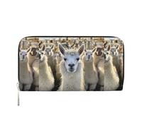 pvinnk Cartera de mano de cuero elegante con estampado de llama, para mujer, grande, casual, lista para viajar, Negro -, Talla única, Arte