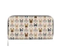 pvinnk Cartera de mano de cuero elegante con estampado de perro francés para mujer, gran capacidad, casual, lista para viajar, Negro -, Talla única, Arte