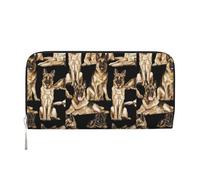 pvinnk Cartera de mano de cuero elegante con estampado de perro pastor alemán para mujer, cartera informal grande lista para viajar, Negro -, Talla única, Arte