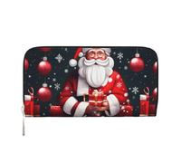 pvinnk Cartera de mano de piel elegante con estampado de Papá Noel, para mujer, grande, casual, lista para viajar, Negro -, Talla única, Arte
