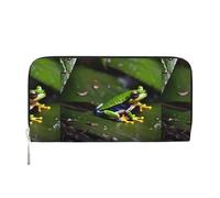 pvinnk Cartera de mano de piel elegante con estampado de ranas de árbol de la paz, para mujer, grande, casual, lista para viajar, Negro -, Talla única, Arte