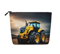 pvinnk Company Farm - Bolsa de maquillaje con estampado de tractor de granja de una sola capa, organizador de cosméticos de viaje, gran capacidad con cremallera, Negro -, Talla única