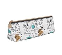 pvinnk Delicious Coffee Print - Estuche elegante y práctico estuche triangular de gran capacidad con cremallera