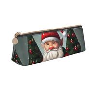 pvinnk Estuche con diseño de gnomo tradicional navideño, elegante y práctico, estuche triangular de gran capacidad con cremallera