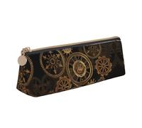 pvinnk Gears Clock Bronze Century Print - Estuche elegante y práctico estuche triangular de gran capacidad con cremallera