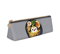 pvinnk Huevera con diseño de fideos y ramen, elegante y práctico, estuche triangular de gran capacidad con cremallera