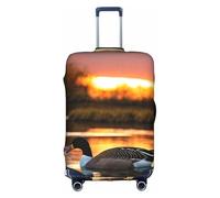 Pvinnk Loon Nature - Funda protectora de equipaje con estampado de pájaros, elástica, lavable, protector de equipaje de viaje, Blanco, S