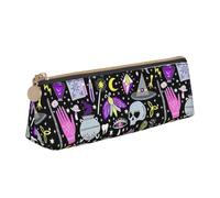 pvinnk Magic Witch Witchcraft Bohemian Drawing Print Elegante y práctico estuche triangular de gran capacidad con cremallera