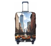 Pvinnk New York - Funda protectora para equipaje, elástica, lavable, para equipaje, para viaje, Blanco, S