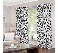 PVMLVM Modernas Cortinas Dormitorio Juvenil Impresión 3D Fútbol Blanco Y Negro 150x166cm Ojales Cortinas Opacas 2 Piezas para Dormitorio Habitación De Los Niños Cortina Decoración del Salón