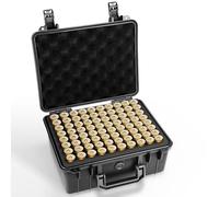 Pvnoocy Caja de 80 cartuchos de escopeta - Impermeable/Portátil/Viaje/Almacenamiento a largo plazo - Caja de almacenamiento impermeable para 12GA 20GA 16GA