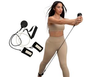 Pvolve P.3 Trainer- Home Gym Fitness Equipment Resistance Band with Ankle Strap and Weight System