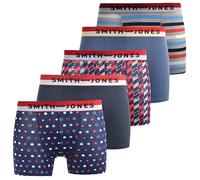 Pvp - Smith&Jones Diseñador 5 Pack Mens Algodón Elástico Bóxers