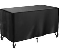 PVPQPR Funda Mesa Jardin Impermeable Negro 420D Oxford Rectangular Funda Protectora Mesa de Patio Varios tamaños Conjunto Mesa y Sillas Jardin Cubiertas de Mesa de Externo 280x120x85cm(LxWxH)