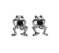 PVUVTNAHW 1 par de pendientes de rana de Plata de Ley 925 estilo Punk callejero joyería for hombres y mujeres