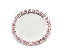 PVUVTNAHW 10/50 Uds./100 Uds. Botón de diamantes de imitación de 25MM bandeja con tapa de botella de Metal llave trasera plana cabujón tamaño interno(Pink,10Pcs)