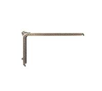 PVUVTNAHW 10 Uds. 14,5/16,5/18,5 cm forma de L bronce en relieve monedas en ángulo recto marcos de monedero DIY Metal beso cierre accesorios for bolsos(18.5CM)