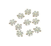 PVUVTNAHW 10 Uds 17mm Jade VERDE claro Aqua cristal pavé flor chapado en oro conector de bisel collar de perlas colgante joyería DIY