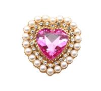 PVUVTNAHW 10 Uds. Botones decorativos de aleación en forma de corazón de 27mm DIY adorno chapado en oro accesorios de falda de ropa(15)