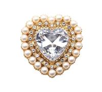 PVUVTNAHW 10 Uds. Botones decorativos de aleación en forma de corazón de 27mm DIY adorno chapado en oro accesorios de falda de ropa(38)