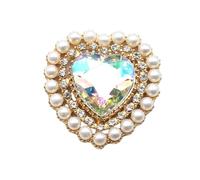 PVUVTNAHW 10 Uds. Botones decorativos de aleación en forma de corazón de 27mm DIY adorno chapado en oro accesorios de falda de ropa(20)