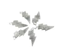 PVUVTNAHW 10 Uds. Colgante de relámpago de piedra Natural, cristal de cuarzo curativo Reiki, cuentas de energía de Chakra, joyería espiritual hecha a mano DIY(Glitter stone)