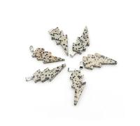 PVUVTNAHW 10 Uds. Colgante de relámpago de piedra Natural, cristal de cuarzo curativo Reiki, cuentas de energía de Chakra, joyería espiritual hecha a mano DIY(Speckle)