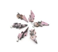 PVUVTNAHW 10 Uds. Colgante de relámpago de piedra Natural, cristal de cuarzo curativo Reiki, cuentas de energía de Chakra, joyería espiritual hecha a mano DIY(Rose stone)