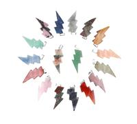 PVUVTNAHW 10 Uds. Colgante de relámpago de piedra Natural, cristal de cuarzo curativo Reiki, cuentas de energía de Chakra, joyería espiritual hecha a mano DIY(Mix color)
