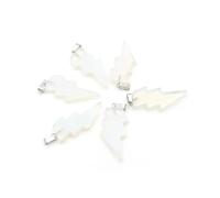 PVUVTNAHW 10 Uds. Colgante de relámpago de piedra Natural, cristal de cuarzo curativo Reiki, cuentas de energía de Chakra, joyería espiritual hecha a mano DIY(Opal)