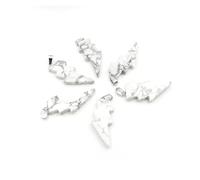 PVUVTNAHW 10 Uds. Colgante de relámpago de piedra Natural, cristal de cuarzo curativo Reiki, cuentas de energía de Chakra, joyería espiritual hecha a mano DIY(White turquoise)