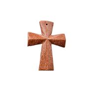 PVUVTNAHW 10 Uds. Colgantes de Cruz de cuarzo rosa con piedra de ojo de tigre Natural, collares que se ajustan a la fabricación de joyas(Gold sand stone)