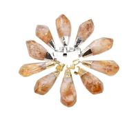 PVUVTNAHW 10 Uds. Colgantes irregulares de piedra Natural, dijes de cristal amarillo for fabricación de joyas DIY