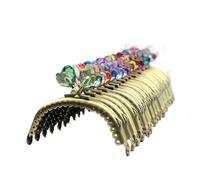 PVUVTNAHW 10 Uds. Marco de monedero de Metal con forma de corazón de 8,5 CM, bolsas de arco de bronce antiguo, accesorios for bolsos DIY con patrón de cierre de beso