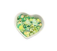 PVUVTNAHW 100g Mix Shapes Leaf Butterfly Flower PVC Sequins For DIY 3D Nail Art Wedding Craft Accessories(Apple green)