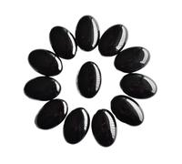 PVUVTNAHW 12 Uds. Cuentas de piedras ovaladas de ónix negro Natural de 20x30mm for fabricación de joyas