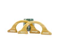 PVUVTNAHW 2/4 Uds. 22 * 8,5 cm bolsas de madera maciza ASA marco de bolso bolso beso cierre DIY soportes de costura hechos a mano Accesorios(Natural,4Pcs)