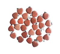 PVUVTNAHW 20mm 50 Uds. Surtidos de colgantes de dijes de piedra Natural de corazón for la fabricación de joyas(Gold sand stone)