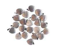 PVUVTNAHW 20mm 50 Uds. Surtidos de colgantes de dijes de piedra Natural de corazón for la fabricación de joyas(Grey agate)
