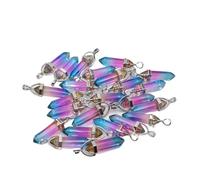 PVUVTNAHW 24 unids/lote colgantes de cristal coloridos con forma de pilar for fabricación de colgantes de joyería(N08)