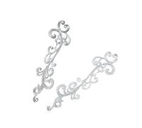 PVUVTNAHW 5 pares de apliques de encaje for boda de 31 x 9 cm, parches bordados for coser en prendas, adornos DIY(Silver)