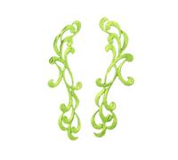 PVUVTNAHW 5 pares de apliques de flores de encaje dorado y plateado de 22,5 x 6,5 cm, parches bordados for coser en prendas, adornos for cosplay.(Fluo green)