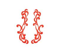 PVUVTNAHW 5 pares de apliques de flores de encaje dorado y plateado de 22,5 x 6,5 cm, parches bordados for coser en prendas, adornos for cosplay.(Orange)