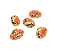 PVUVTNAHW 5 uds pepita de Coral naranja Natural pavimentada cristal verde cuentas espaciadoras chapadas en oro for joyería DIY