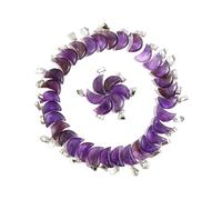 PVUVTNAHW 50 Uds. De piedras de amatista naturales, colgantes de cristal de Luna, cuentas de abalorios DIY, Reiki curativo for fabricación de joyas