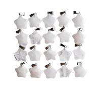 PVUVTNAHW 50 unids/lote de colgantes surtidos de piedras naturales de ágata a rayas for hacer joyería DIY(White crystal)