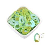 PVUVTNAHW 500 piezas de lentejuelas de PVC de 8x14 mm y 14x22 mm de forma ovalada doble dorada for pendientes grandes, accesorios de costura for bodas y manualidades.(AB Light Green)