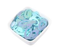 PVUVTNAHW 500 piezas de lentejuelas de PVC de 8x14 mm y 14x22 mm de forma ovalada doble dorada for pendientes grandes, accesorios de costura for bodas y manualidades.(AB Light Blue)